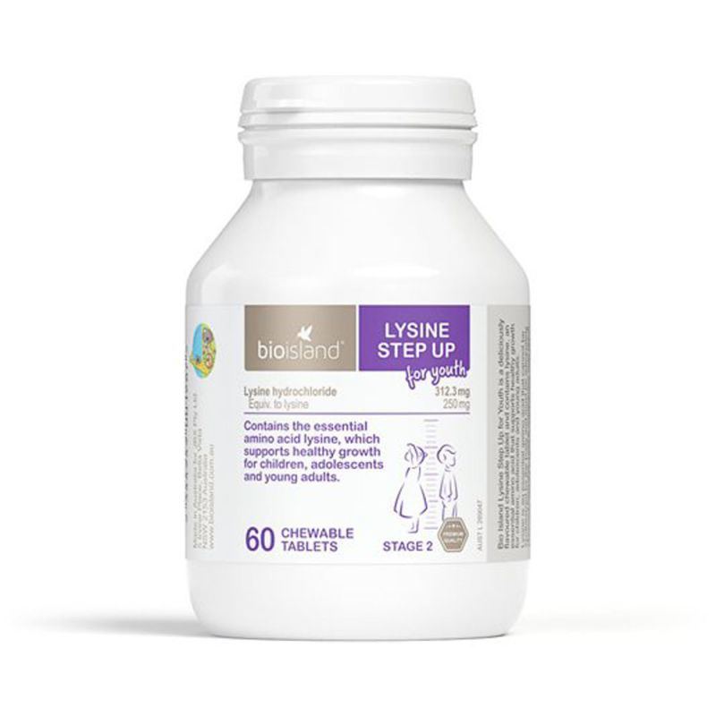 Bio Island-Lysine Step Up Up for Youth 60 Chewable Tablets