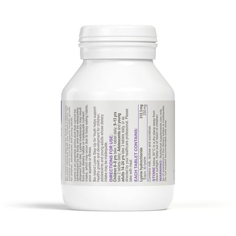 Bio Island-Lysine Step Up Up for Youth 60 Chewable Tablets