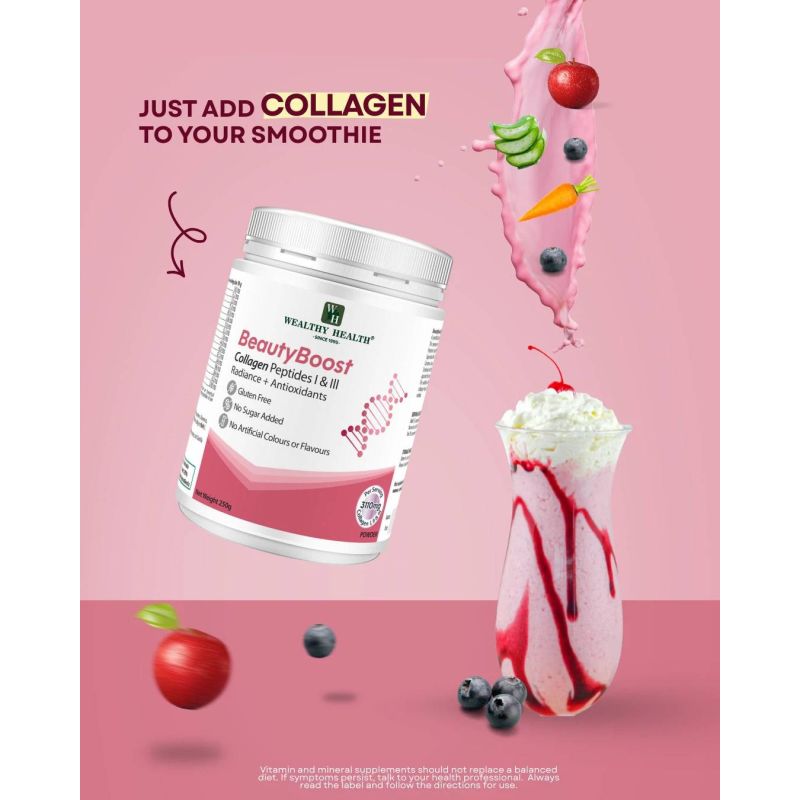 Wealthy Health-Beauty Boost Collagen Peptides I & III Powder 250g