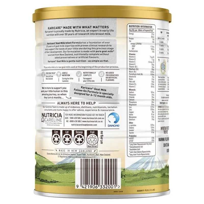 Karicare-Stage 1 Goat Milk Infant Formula From 0-6 Months 900g