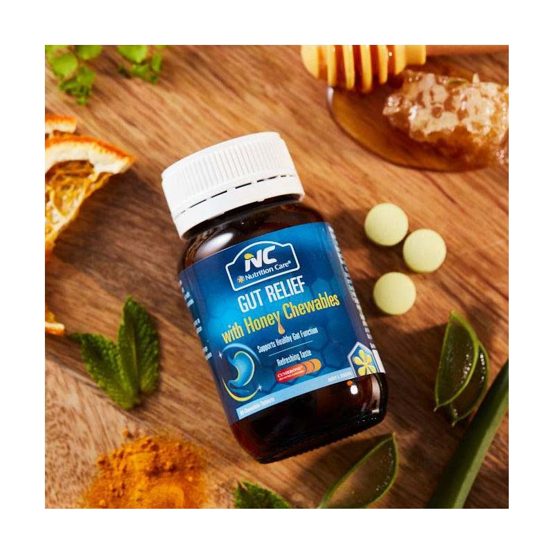 Nutrition Care-Gut Relief with Honey Chewable 60 Tablets