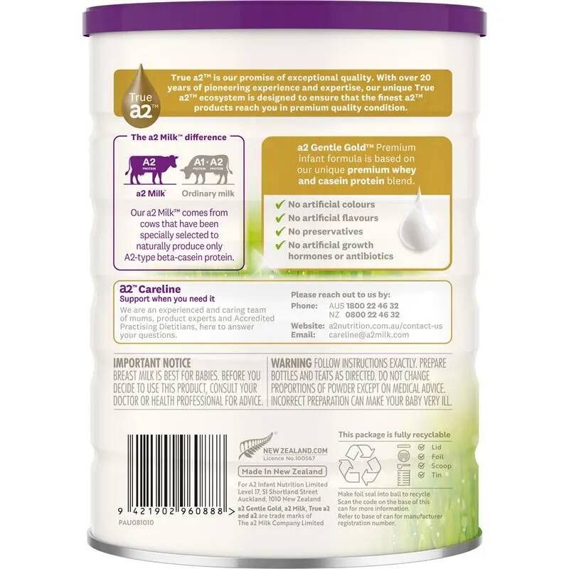 A2 Milk-Gentle Gold Premium Infant Formula Stage 1 From Birth 800g