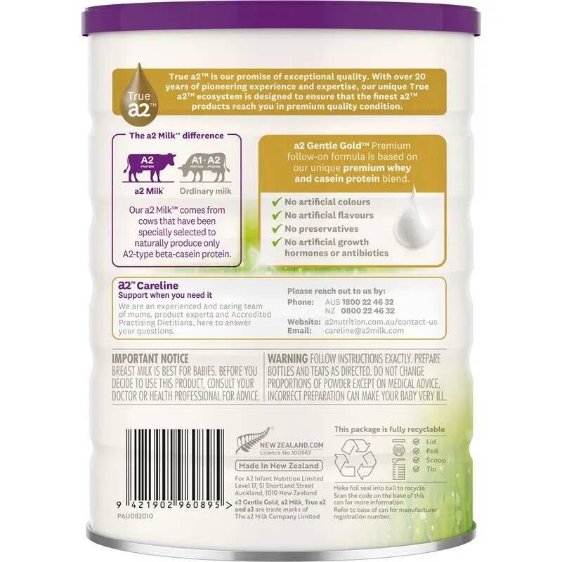 A2 Milk-Gentle Gold Premium Follow-on Formula Stage 2 From 6 Months 800g