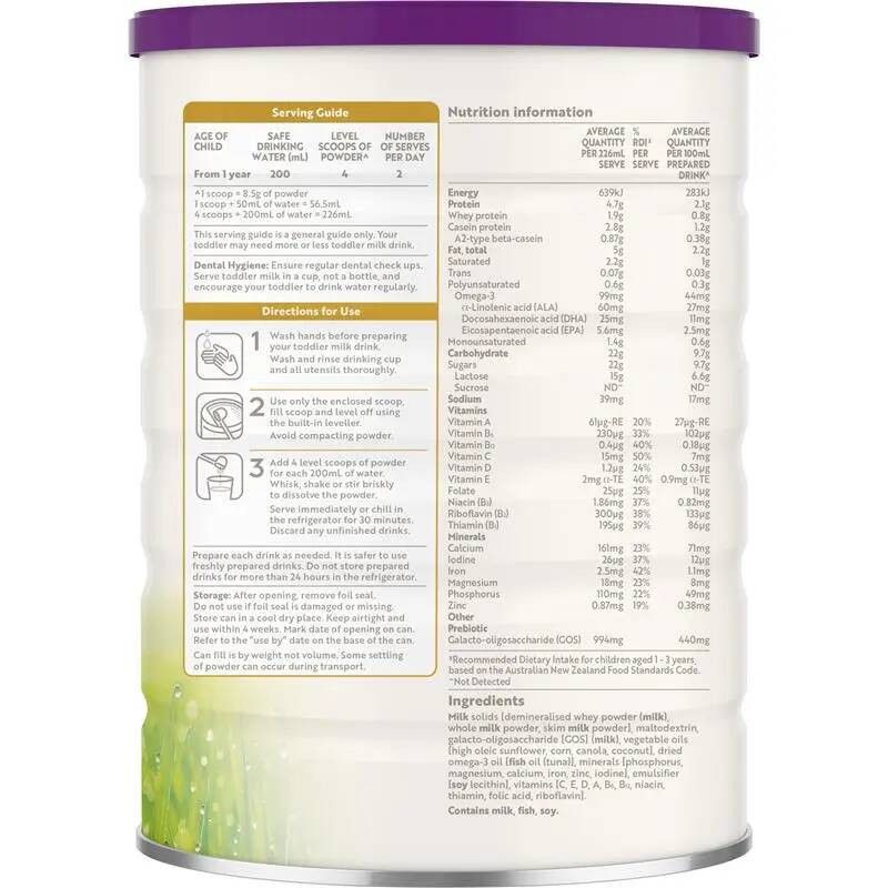 A2 Milk-Gentle Gold Premium Toddler Milk Drink Stage 3 From 1 Years To 3 Years 800g