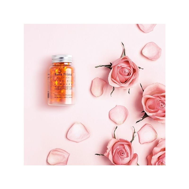 Unichi-Rosa Prima Rose Oil Complex 90 Softgels