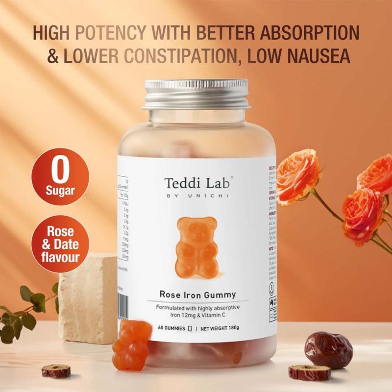 Unichi-Rose Iron 60 Gummies