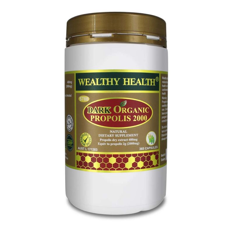 Wealthy Health-Dark Organic Propolis 2000 365 Capsules