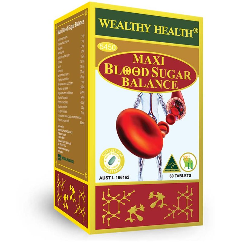 Wealthy Health-Maxi Blood Sugar Balance 60 Tablets EXP 07/2026