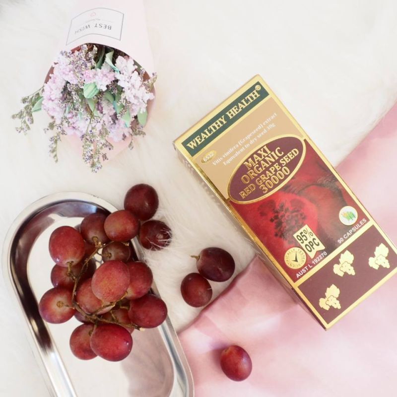 Wealthy Health-Maxi Organic Red Grape Seed 30000 90 Capsules