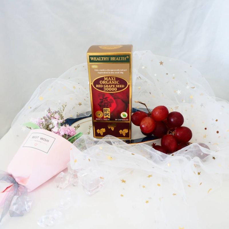 Wealthy Health-Maxi Organic Red Grape Seed 30000 90 Capsules
