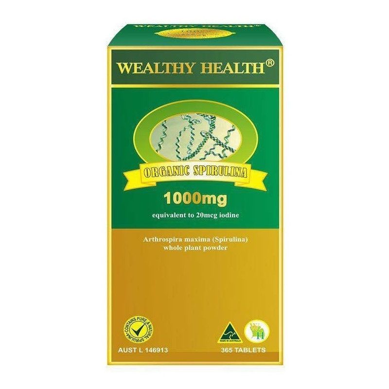 Wealthy Health-Organic Spirulina 1000mg 365 Tablets