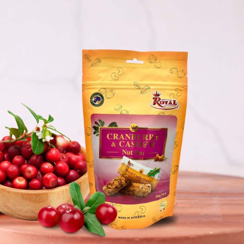 Royal Confectionery-Cranberry & Cashew Nut Bar 200g