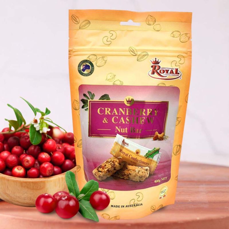 Royal Confectionery-Cranberry & Cashew Nut Bar 400g
