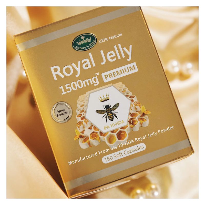 Nature's King-Royal Jelly 1500mg 6% 10-HDA 180 Capsules