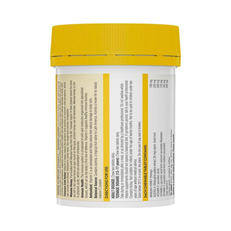 Swisse Ultiboost Vitamin C + Manuka Honey 120 Tablets