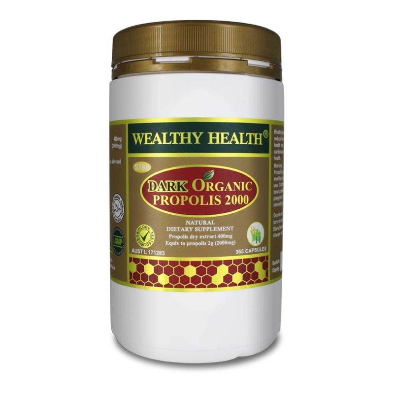 Wealthy Health-Dark Organic Propolis 2000 365 Capsules