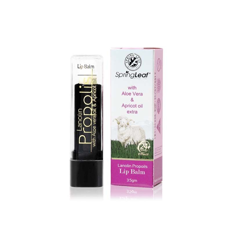 Springleaf-Lanolin Propolis Lip Balm With Aloe Vera & Apricot Oil Extracts 3.5gm