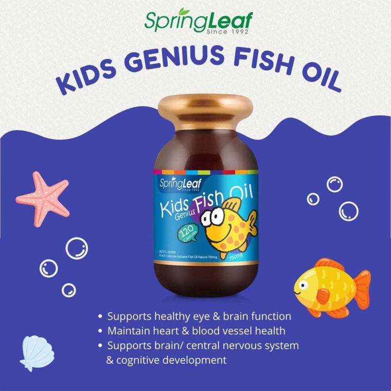 Springleaf Kids Fish Oil Genius 750mg 120 Capsules