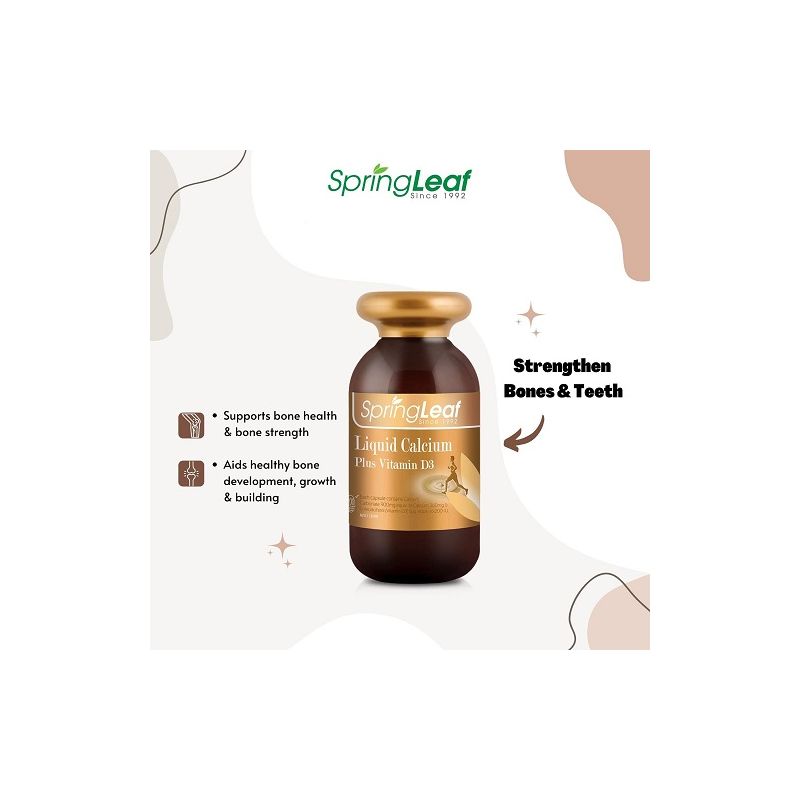 Springleaf Liquid Calcium Plus Vitamin D3 200 Capsules