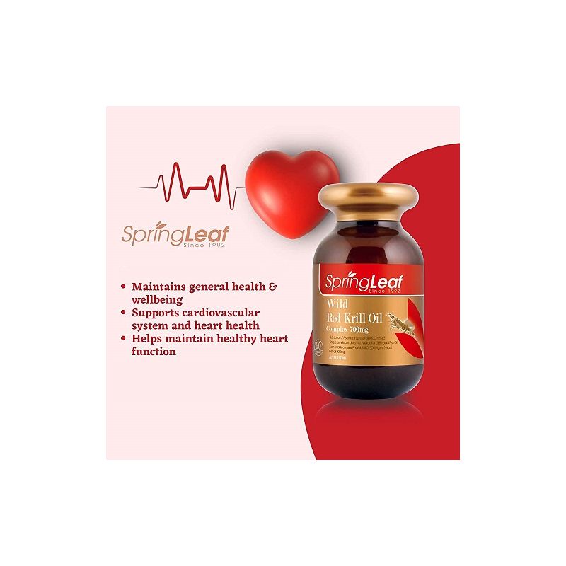 Springleaf Wild Red Krill Oil Complex 700mg 60 Capsules
