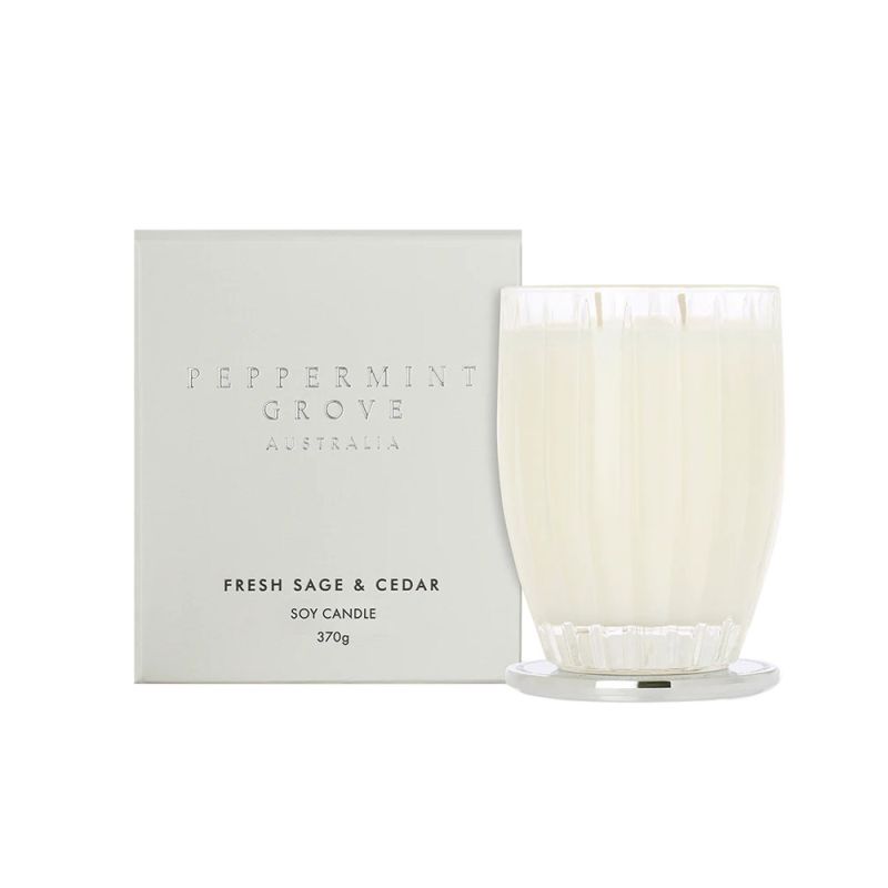 Peppermint Grove-Fresh Sage & Cedar Soy Candle 370g