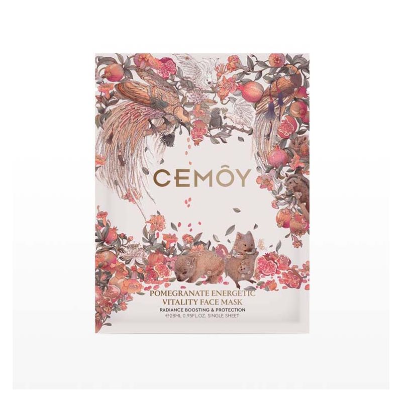 Cemoy Pomegranate Energetic Vitality Face Mask 28ml X 5 Sheets
