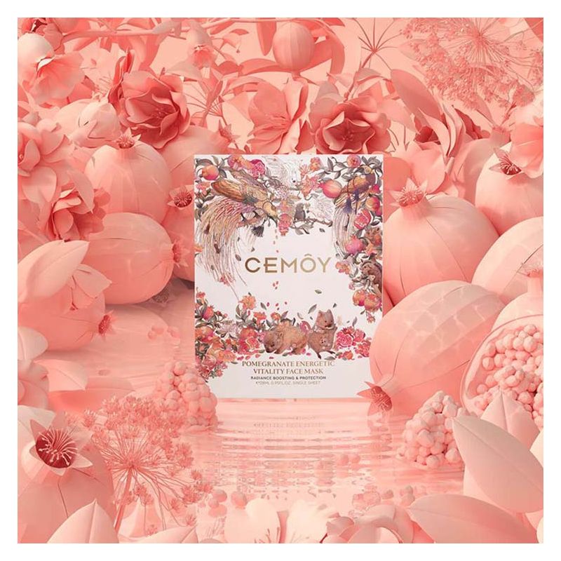 Cemoy Pomegranate Energetic Vitality Face Mask 28ml X 5 Sheets