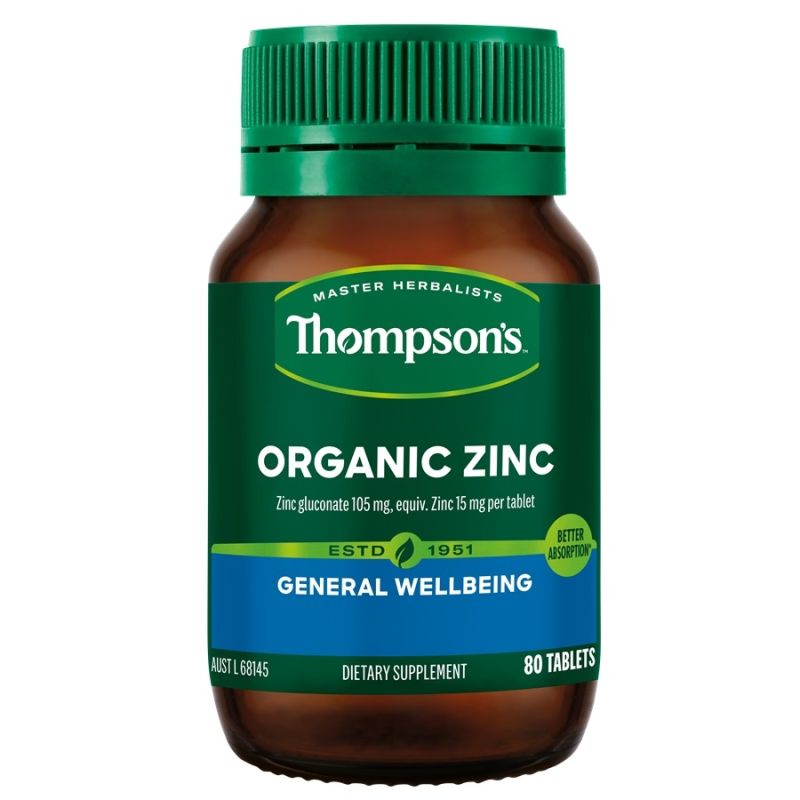 Thompson's Organic Zinc 80 Tablets