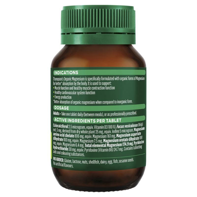 Thompson's Organic Magnesium 50 Tablets