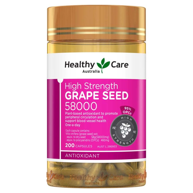 Healthy Care-High Strength Grape Seed 58000mg 200 Capsules