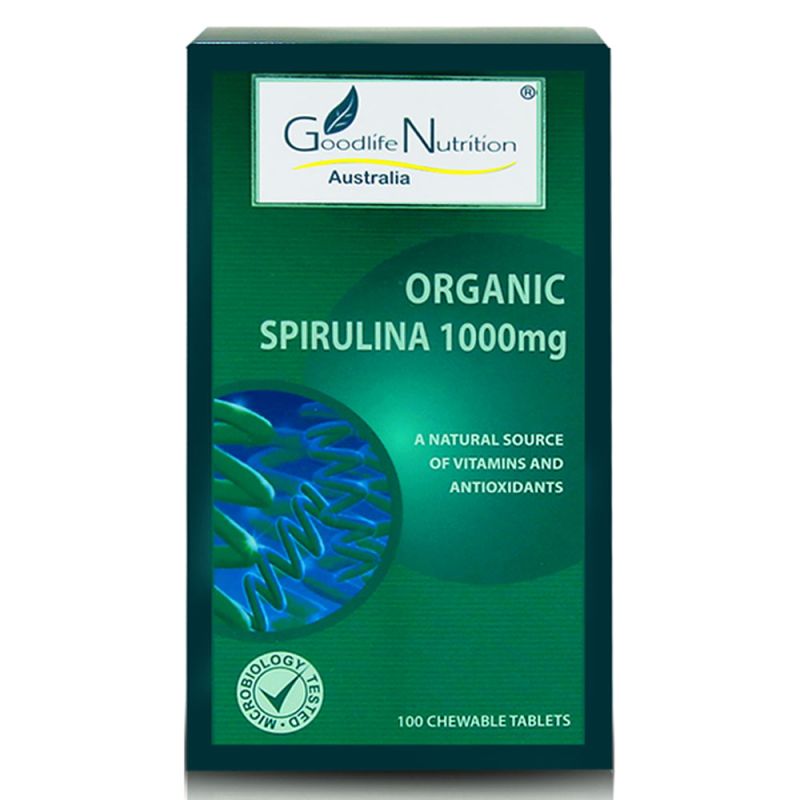 Goodlife Nutrition-Organic Spirulina 1000mg 100 Tablets