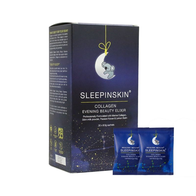 Wealthy Health-SleepInSkin Skim Milk Powder With Collagen 8.5g X 30 Sachets