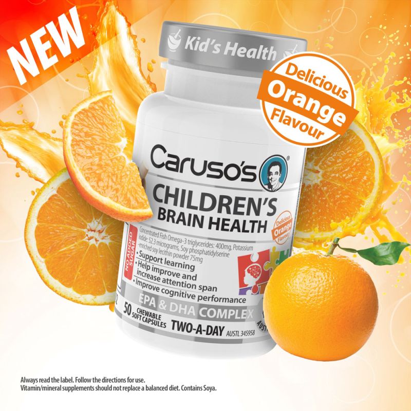 Caruso's Natural Health-Children's Brain Health 50 Chewable Soft Capsules