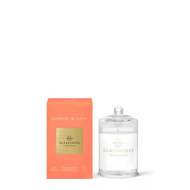 Glasshouse Fragrances-Sunsets In Capri Triple Scented Soy Candle 60g