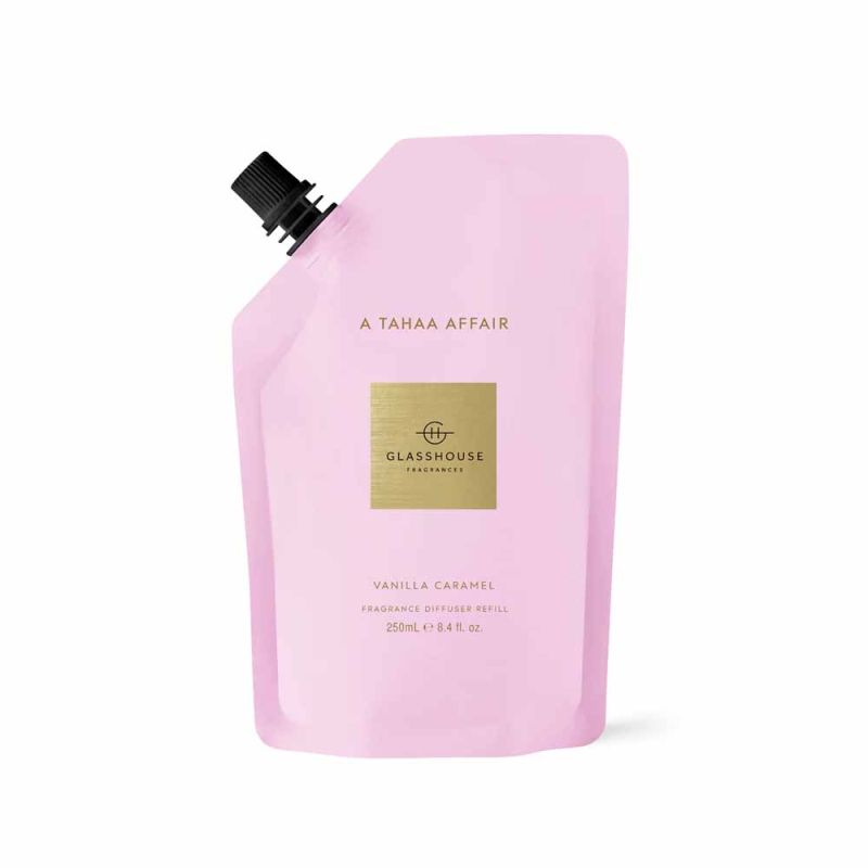 Glasshouse Fragrances-A Tahaa Vanilla Caramel Diffuser Refill 250ml