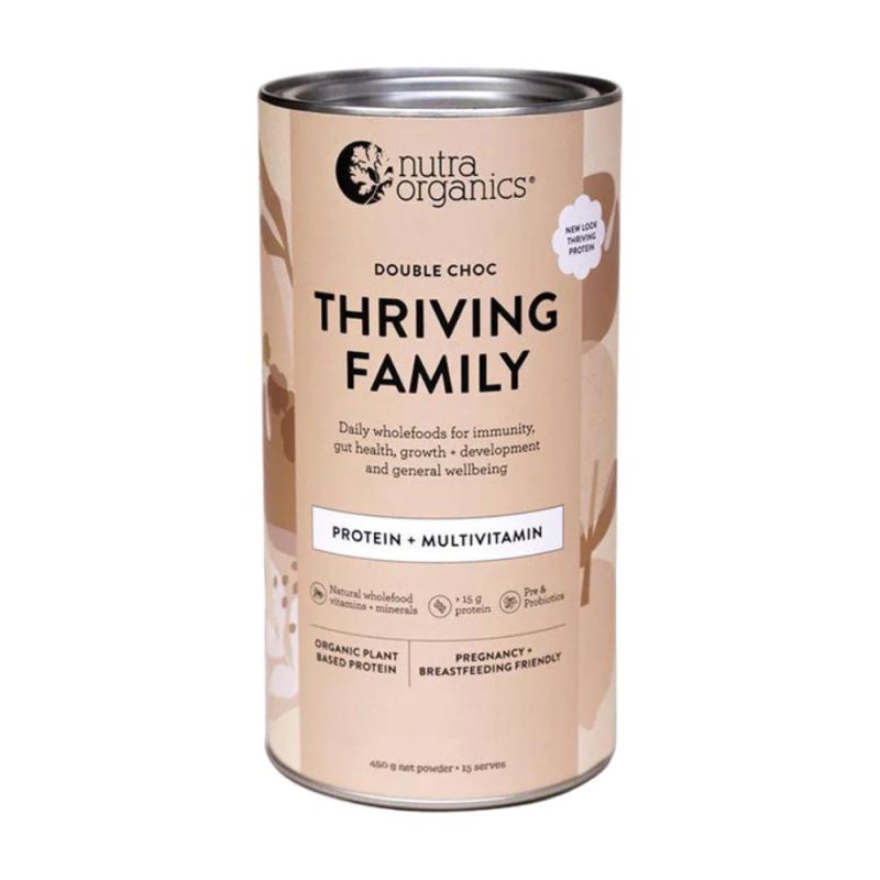 Nutra Organics-Thriving Family Double Choc Protein Powder 450g