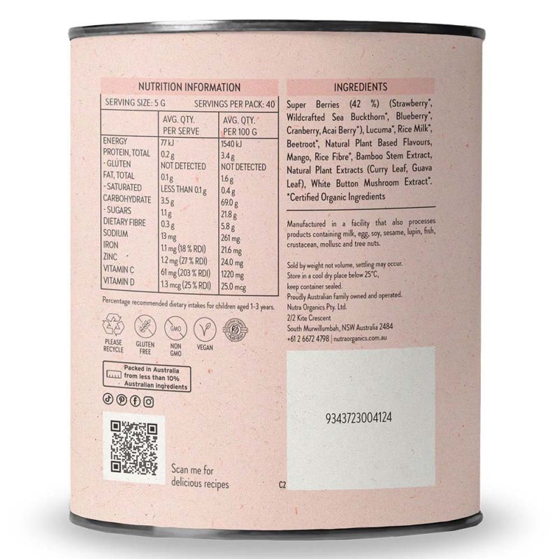 Nutra Organics-Berry Immune Protection 200g