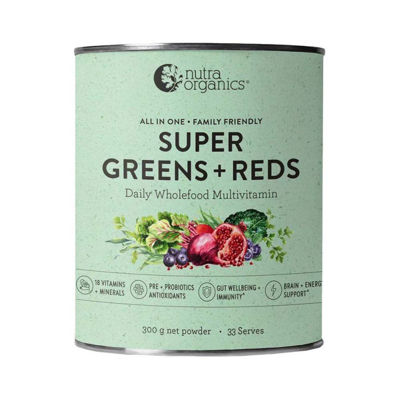 Nutra Organics-Super Greens + Reds 300g Powder