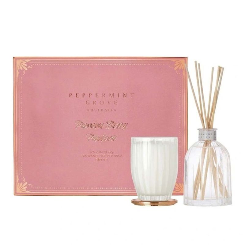 Peppermint Grove-Passion Berry Pavlova Mini Candle & Diffuser Gift Set