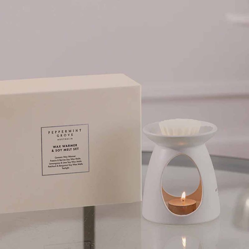 Peppermint Grove-Wax Warmer & Soy Melt Gift Set