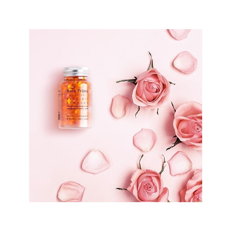 Unichi-Rosa Prima Rose Oil Complex 90 Softgels