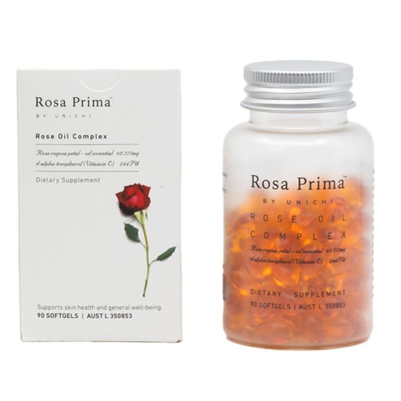 Unichi-Rosa Prima Rose Oil Complex 90 Softgels