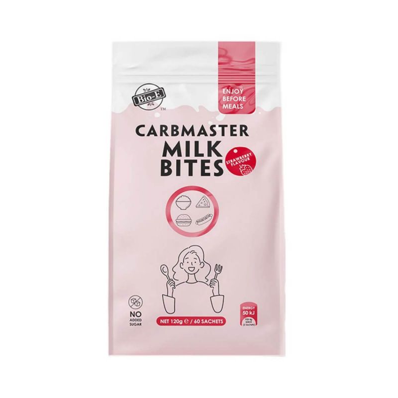 Bio E-Carbmaster Milk Bites Strawberry Natural Flavour 60 Sachets 120g