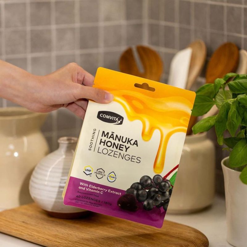 Comvita Manuka Honey Lozenges With Elderberry Extract And Vitamin C 500g