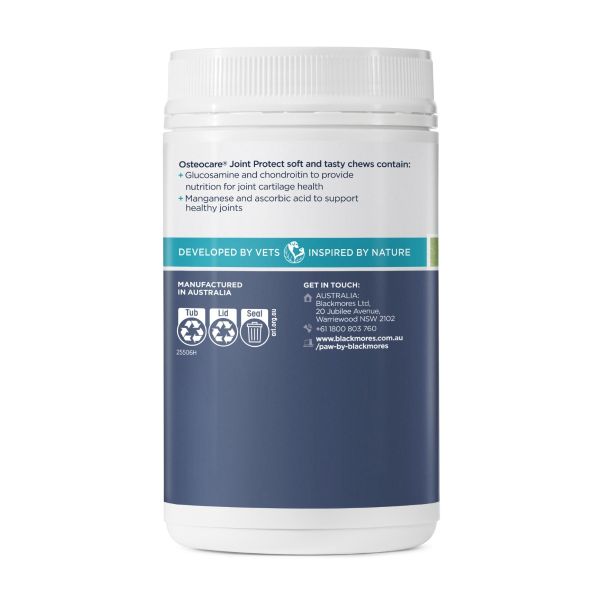 PAW by Blackmores Osteocare Joint Protect Chews 500g - Australian Made Glucosamine and Chondroitin Supplement for Large Breed Dogs