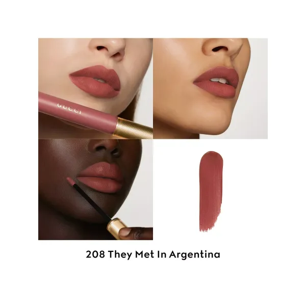Gucci Matte Lipstick Liquid 208 They Met In Argentina 6ml