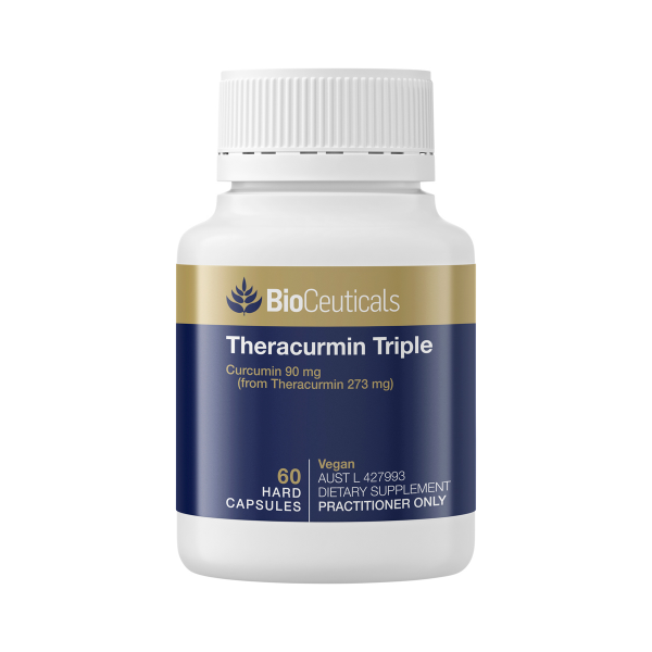 BioCeuticals Theracurmin Triple 60 Capsules - High Bioavailability Curcumin for Mild Joint Pain and Inflammation Relief
