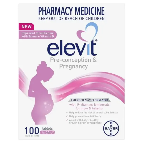 Bayer Elevit Pre-conception & Pregnancy Multivitamin 100 Tablets
