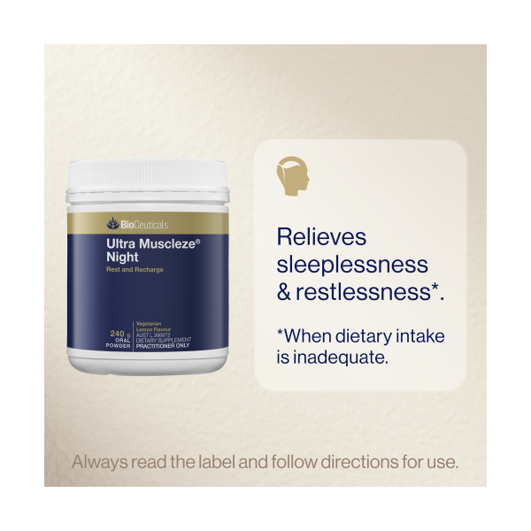 BioCeuticals Ultra Muscleze Night 240g magnesium night powder Australia
