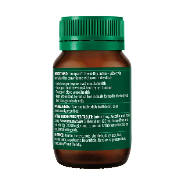 Thompson's One-A-Day Lutein + Bilberry 30 Tablets